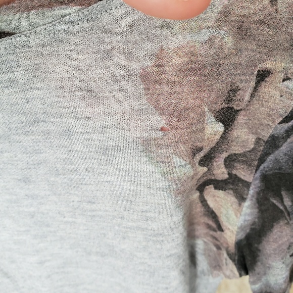 cropped gray floral wool sweater from zara - Picture 4 of 5